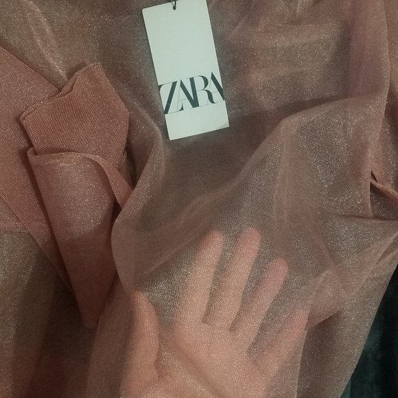 NWT PINK MAUVE SEMI-SHEER KNIT TOP. - Picture 8 of 9